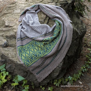 PATTERN - crochet mosaic triangle shawl - Berg shawl - instant download