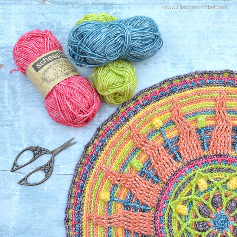 Overlay Crochet Mandala PATTERN table decoration Sunny Mandala for Meditation Instant download image 5