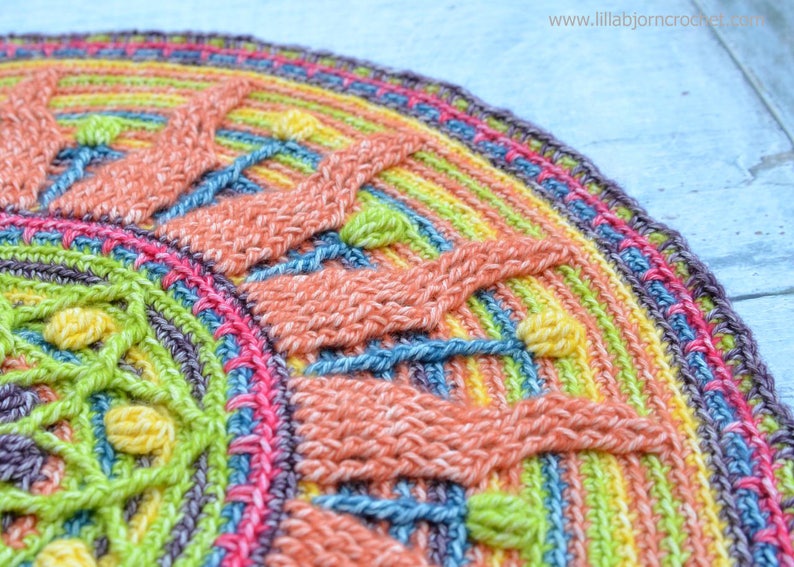 Overlay Crochet Mandala PATTERN table decoration Sunny Mandala for Meditation Instant download image 4