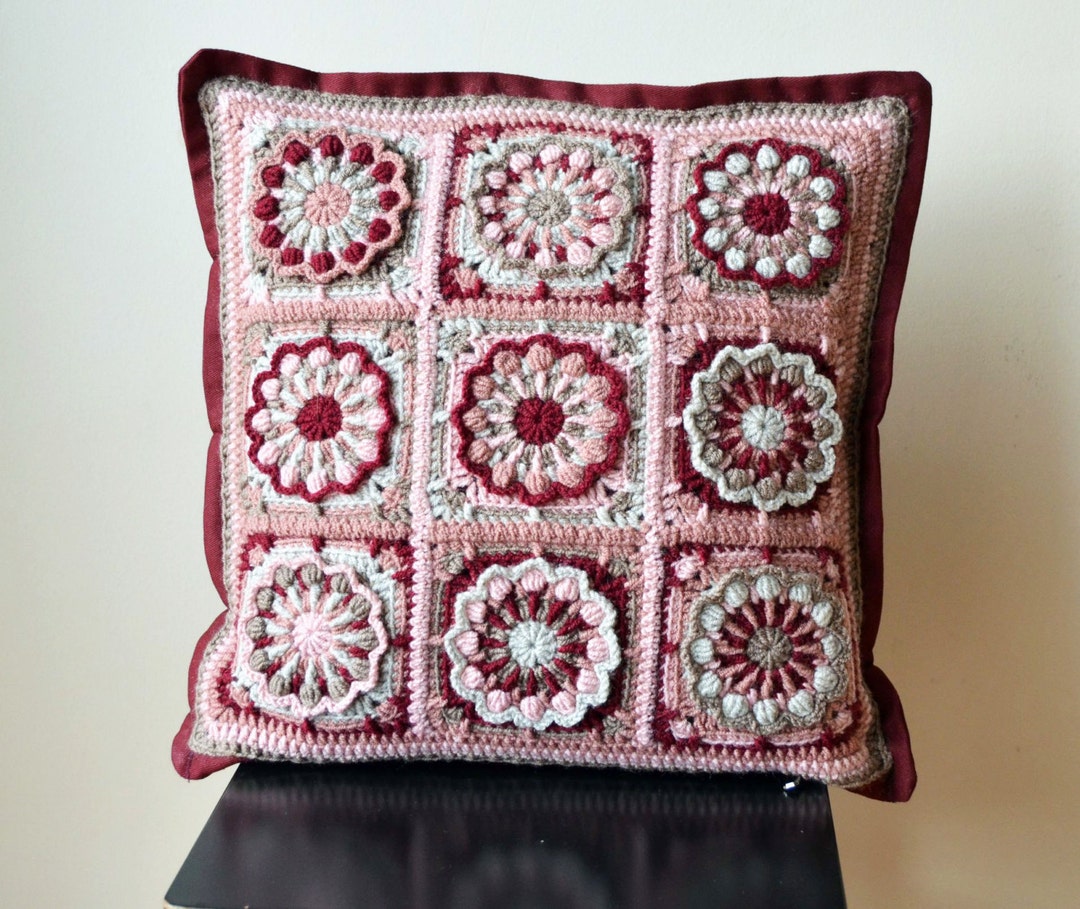 PDF Crochet Pillow Pattern Overlay Crochet Pink Pillowcase Granny ...