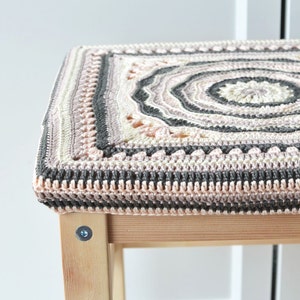 Crochet PATTERN Afghan 12 inches block square motif with mandala for blankets, afghans, pillow and stool covers image 4