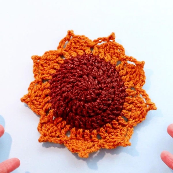 Sunflower Coaster Crochet PATTERN PDF - Autumn Table Setting - Jayda InStitches