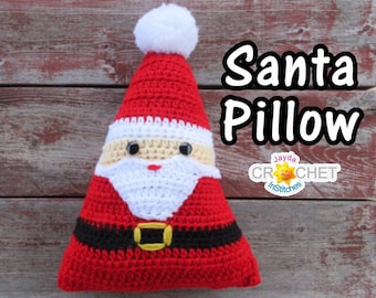 Coussin Père Noël au crochet MOTIF PDF - Décoration de Noël en peluche - Jayda InStitches