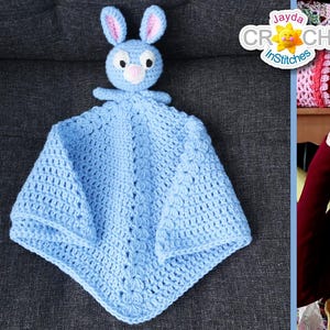 Bunny Rabbit Baby Lovey - Crochet PATTERN PDF- Little Cuddle Blanket - Jayda InStitches