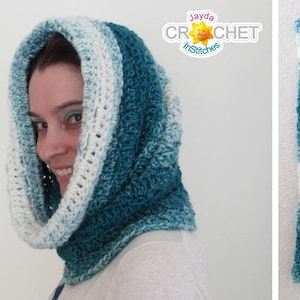 Brick Stitch Cowl Scarf Crochet PATTERN PDF - Children & Adult Sizes included, Hooded Scarf, Snood - Jayda InStitches