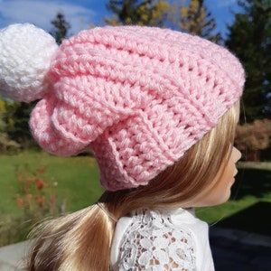 Ribbed Winter Hat Crochet PATTERN PDF - for 18&quot; Doll - Jayda InStitches