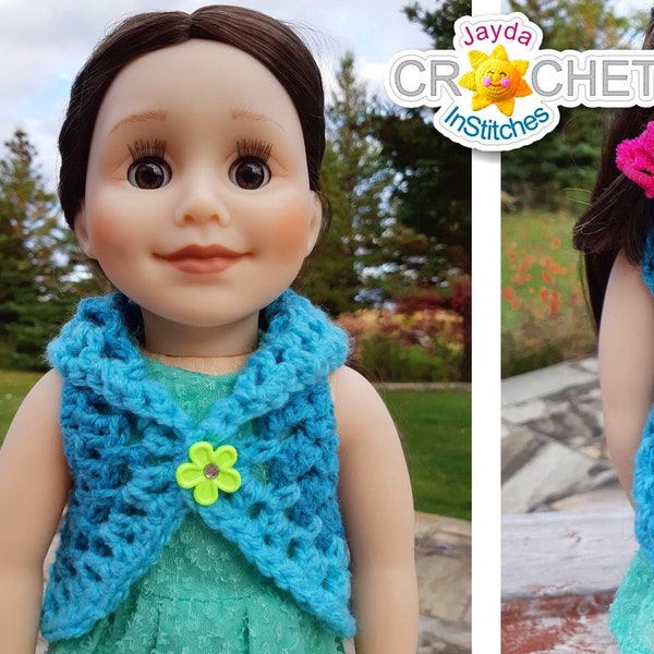 Circle Vest Crochet PATTERN PDF - for 18" Doll - Jayda InStitches