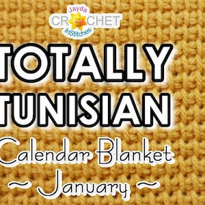 Tunisian Simple Stitch Crochet PATTERN PDF - January 12" Totally Tunisian Calendar Blanket Square - Jayda InStitches