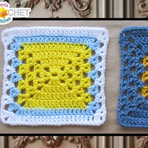 Doubles & Vees 8" Granny Square Crochet PATTERN PDF - February - Granny's Magical Cupboard Calendar Blanket - Jayda InStitches