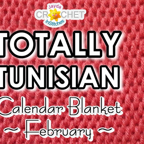 Tunisian Full Stitch Crochet PATTERN PDF - February 12" Totally Tunisian Calendar Blanket Square - Jayda InStitches