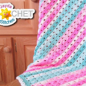 Cross Back Stitch Baby Blanket - Crochet PATTERN PDF - Jayda InStitches