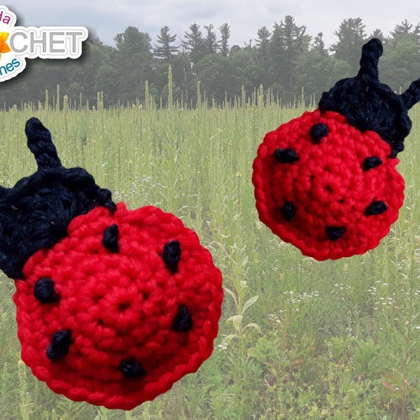 Ladybug Applique - Crochet PATTERN PDF - Cute Insect for crochet or knit Projects - Jayda InStitches