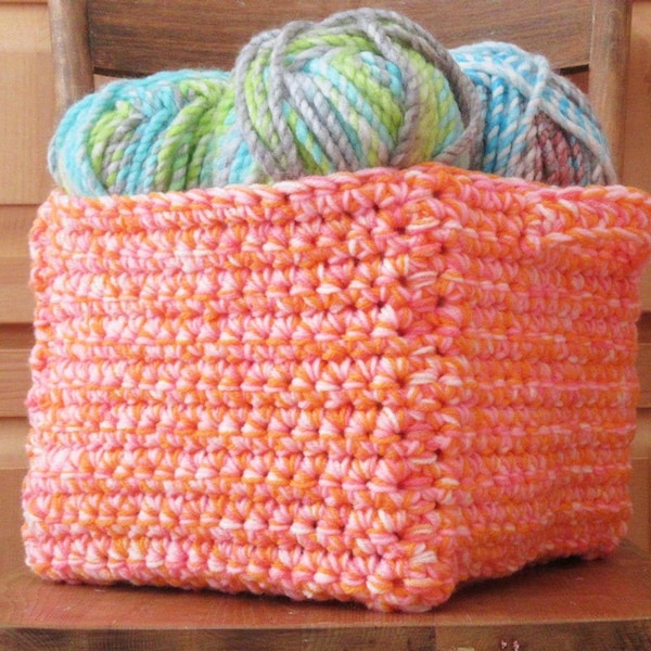 Cube Storage Basket Crochet PATTERN PDF - Square / Box - Tidy Up and Organize - Jayda InStitches