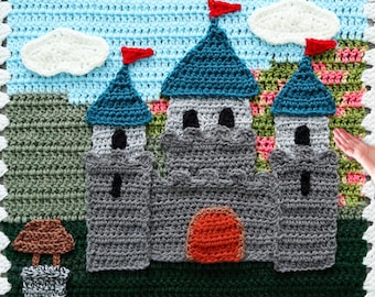 The Castle Crochet PATTERN PDF - July Canvas & Appliques - Calendar Blanket - Jayda InStitches
