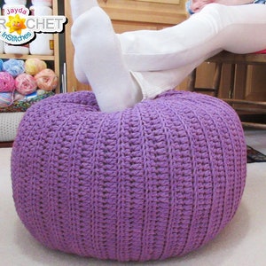 Floor Pouf Crochet PATTERN PDF - Ottoman, Foot Stool, Floor Cushion, Bean Bag Chair - Jayda InStitches