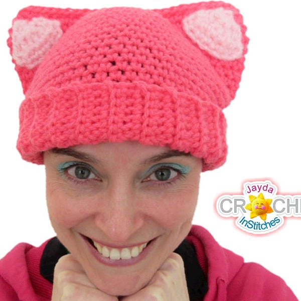 Cat Ear Hat - Crochet PATTERN PDF - For Babies, Toddlers, Children, Teens, Women and Men! - Jayda InStitches