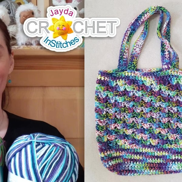Shell Stitch Market Tote Bag - Crochet PATTERN PDF - Eco-Friendly, Reusable Shopping Bag - Jayda InStitches