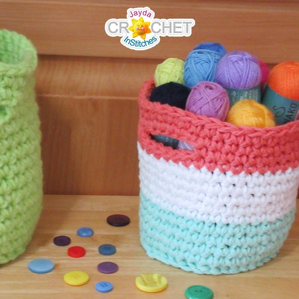 Baby Beautiful Basket Crochet PATTERN PDF - 2 Sizes - Tidy Up, Organize and Stash Bust! - Jayda InStitches