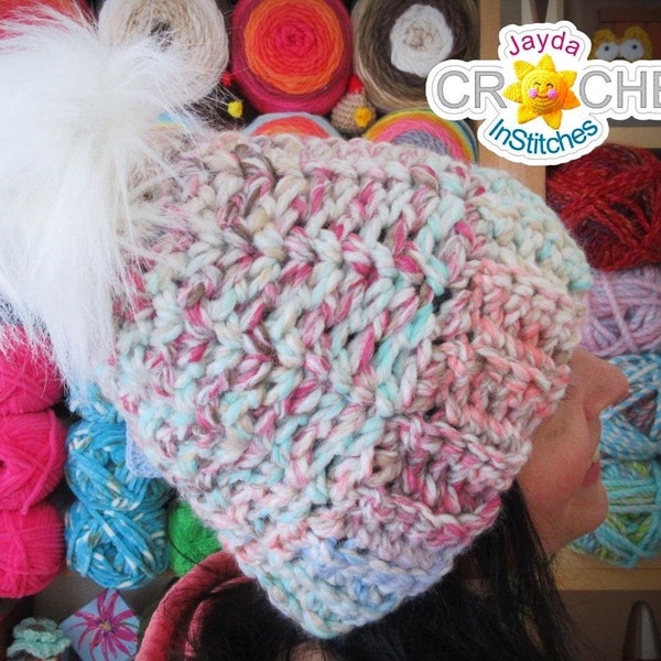 Woolly Winter Hat - Crochet PATTERN PDF - Men, Women, Teens, Children & Custom Fit - Quick and Easy - Jayda InStitches