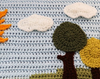 Cloud Applique - Crochet PATTERN PDF - Folk Art Calendar Blanket 2019 - Jayda InStitches