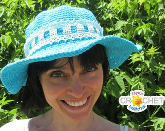 Sweet & Simple Sun Hat Crochet PATTERN PDF - Adults, Teens, Kids and Babies - Jayda InStitches