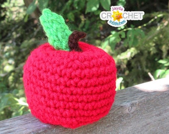 Apple Food Ornament - Crochet PATTERN PDF - Home, Christmas, Fall Decor, Stuffed Toy - Jayda InStitches