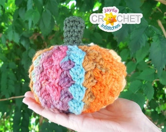 Stuffed Pumpkin Crochet PATTERN PDF - Falling Leaves Stitch - Thanksgiving, Halloween, Home Decor - Jayda InStitches