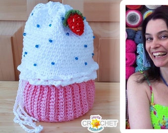 Modèle au crochet pour sac à main avec ficelle pour petits gâteaux - Accessoires pour desserts, Sweet Lolita - Jayda InStitches