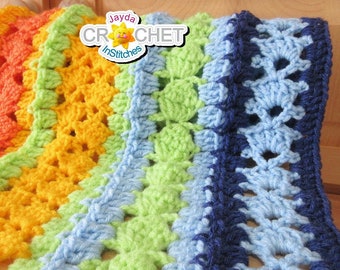 Mighty Mile-A-Minute "Seashell" Stitch Reference Guide - Crochet PATTERN PDF - 2021 Calendar Blanket June - Jayda InStitches