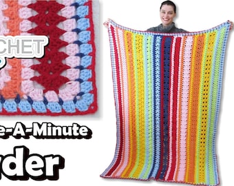 Mighty Mile-A-Minute Calendar Blanket e-Book of Crochet PATTERNS - PDF - 12 Unique MAM Patterns plus a Border - Jayda InStitches