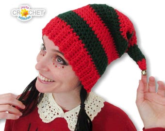 Christmas Elf Hat Crochet PATTERN PDF - Make it to fit Adults, Kids, Toddlers & Babies - Jayda InStitches