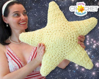 Big Fluffy Star Pillow Crochet PATTERN PDF - Celestial, Christmas & Home Decor - Jayda InStitches