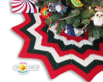 Christmas Tree Skirt - Crochet PATTERN PDF - 12 Point Easy Beginner Star Vintage Heirloom Pattern - Jayda InStitches