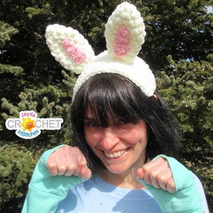 Bunny Ears Headpiece Crochet Pattern Adults and Kids Cosplay, Costume PDF Jayda InStitches image 1