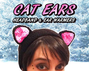 Crochet Cat Ears Headband & Ear Warmers - PATTERN PDF - Jayda InStitches