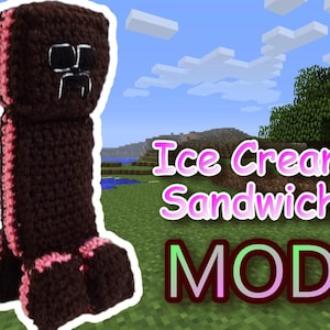 Creepy Creep-r Ice Cream Sandwich Mod! - Crochet Pattern - Video Game Stuffed Toy Plush PDF - Jayda InStitches