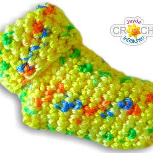 Crochet Baby Socks or Booties Pattern Sizes for Preemie to Six Months PDF Jayda InStitches image 1