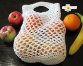 Fruit Vegetable Mesh Shopping Bag - Crochet PATTERN PDF - Eco-Friendly Produce Market Sack - Jayda InStitches