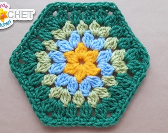 Granny Cluster Hexagon Crochet PATTERN PDF - Includes 3 Methods for Joining - Jayda InStitches