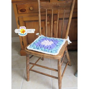 Granny Square Chair Cushion Crochet PATTERN PDF - Super Bulky Yarn Project, Seat Cushion, Chair Cover - Jayda InStitches