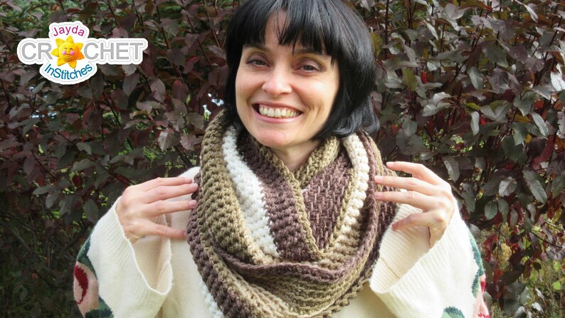 Hot Chocolate Infinity Scarf Crochet PATTERN PDF for Adults & Children Jayda InStitches image 3