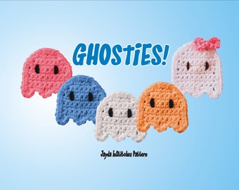 Crochet Ghost Applique & Patch PATTERN PDF  - Great for Clothes, Crafts and Scrapbooks! - Jayda InStitches