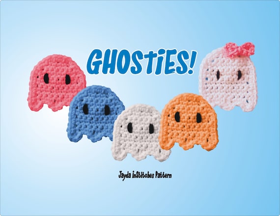 Crochet Ghost Applique & Patch PATTERN PDF  - Great for Clothes, Crafts and Scrapbooks! - Jayda InStitches
