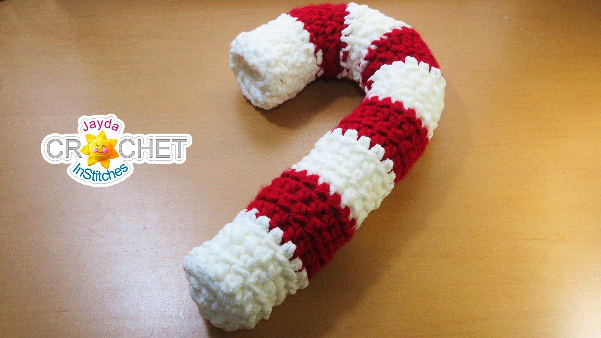 Giant Candy Cane - Crochet PATTERN PDF - Pillow, Home Decor, Stuffed ...