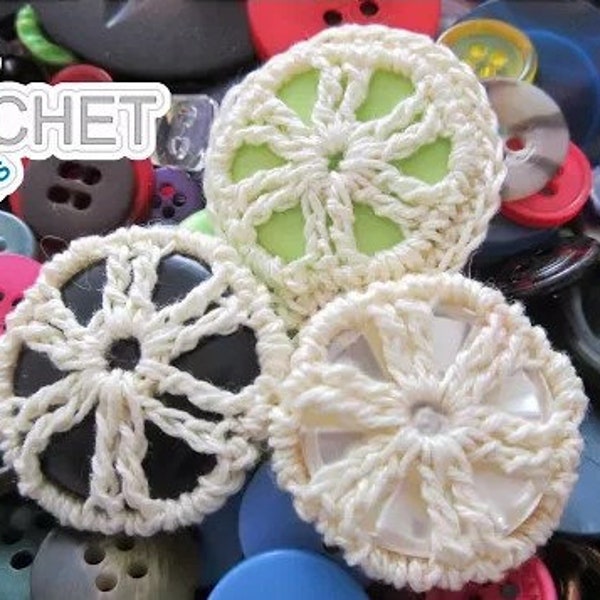 Crochet Covered Buttons - Crochet PATTERN PDF - Buttons or Pendant - Jayda InStitches