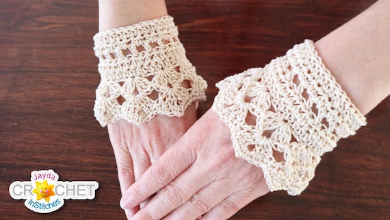 アンティークレースカフス かぎ針編み糸パターン PDF - ビクトリア朝