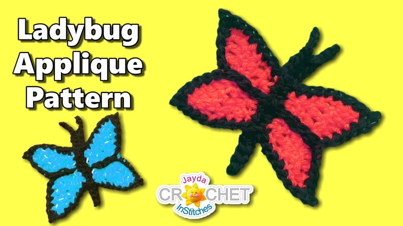 Butterfly Applique - Crochet PATTERN PDF - Cute Insect for Crochet or ...