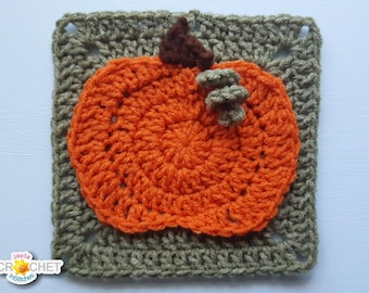 Boho Pumpkin Granny Square PATTERN PDF - no sew 3D look - Jayda InStitches
