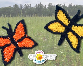 Butterfly Applique - Crochet PATTERN PDF - Cute Insect for crochet or knit Projects - Jayda InStitches