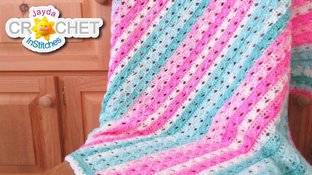 Cross Back Stitch Baby Blanket Crochet PATTERN PDF Jayda Institches - Etsy
